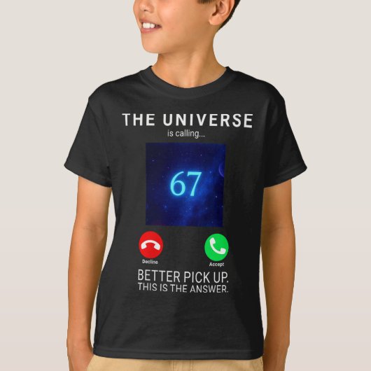 Womens 67 Meme The Universe Is Calling V-neck  T-shirt (Voorkant)