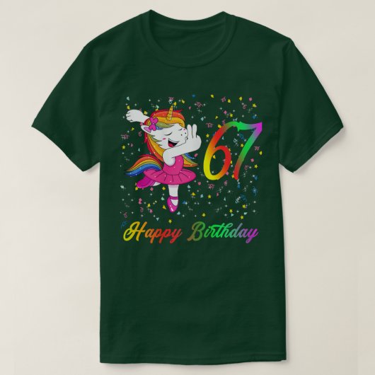 Womens 67 Years Old Birthday, Happy Birthday, Ball T-shirt (Design voorkant)