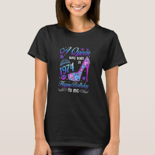 Womens A Queen werd geboren in 1974 48th Birthday T-shirt