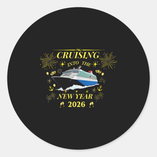 Womens Adventure Awaits – Welcome 2026 V-neck  Ronde Sticker (Voorkant)