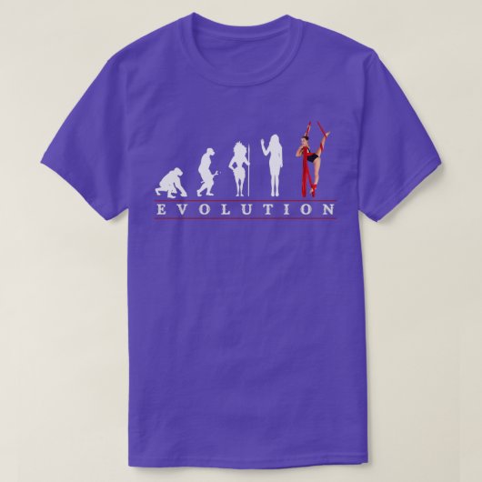 Womens Aerial Silk Evolution of Woman T-shirt (Design voorkant)