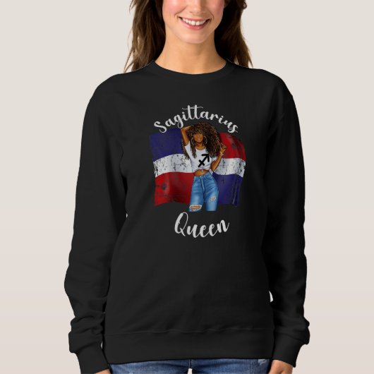 Womens Afro Sagittarius Queen From Dominican Repub Trui (Voorkant)