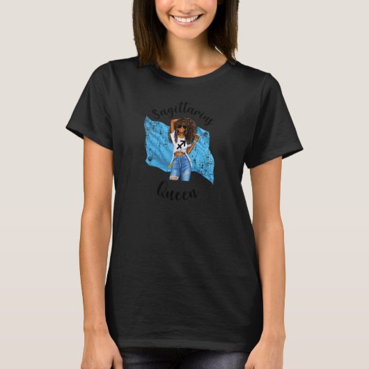 Womens Afro St Lucian Sagittarius T-shirt (Voorkant)
