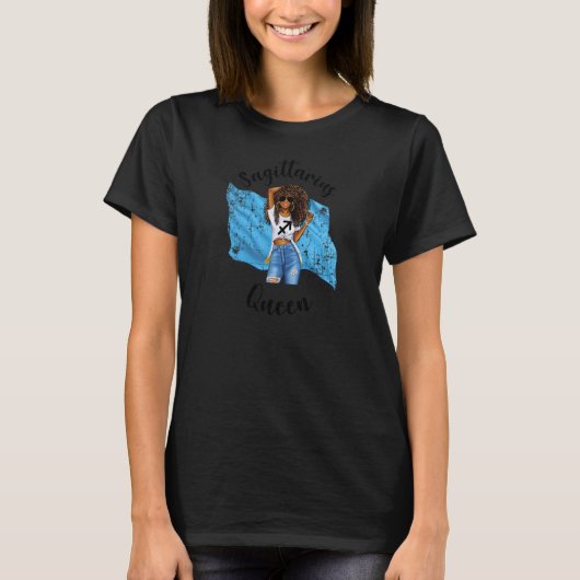 Womens Afro St Lucian Sagittarius T-shirt (Voorkant)