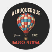 Womens Albuquerque Balloon Festival New Mexico Fie Ronde Sticker (Voorkant)
