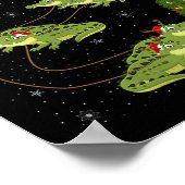 Womens Alligator Santa Sleigh Flying Funny Magical Poster (Hoek)