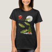 Womens Alligator Santa Sleigh Flying Funny Magical T-shirt (Voorkant)