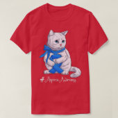 Womens Alopecia Awareness Month Blue Ribbon Cat VN T-shirt (Design voorkant)