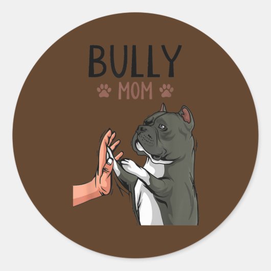 Womens American Bully Mom Dog Mama Dog Holder  Ronde Sticker (Voorkant)