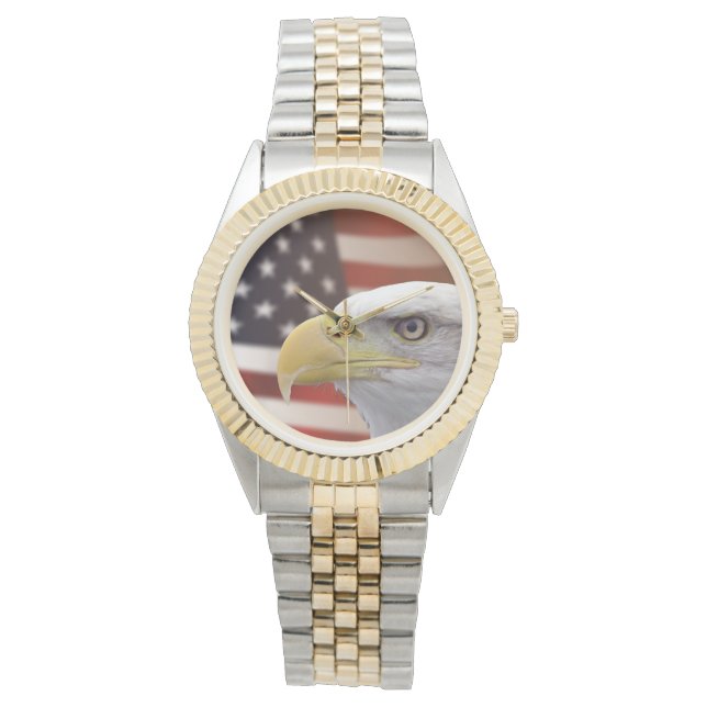 Women's American Eagle Vlag Two-Tone Horloge (Voorkant)