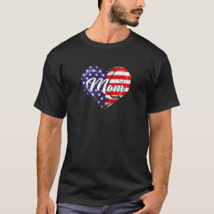 Womens American Flag Hockey Mom Apparel Funny 4Th T-shirt
