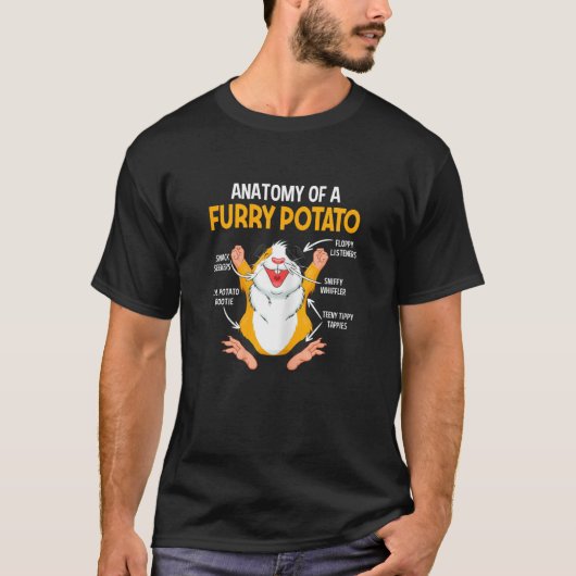 Womens  Anatomy Of A Furry Potato Guinea Pig  Pet  T-shirt (Voorkant)