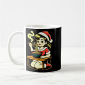 Womens Anime Ramen Xmas Kawaii Santa Girl Eating J Koffiemok (Links)