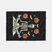 Womens Anti Trump Skeleton Halloween V-neck Fleece Deken (Voorkant (Horizontaal))