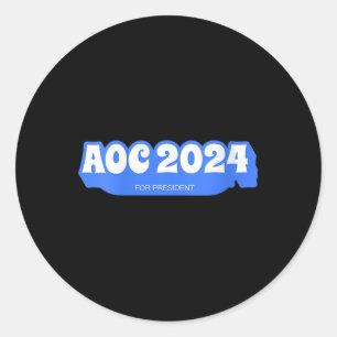 Womens AOC 2024 Amerikaanse Vintage V-hals Ronde Sticker