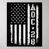 Womens AOC 2028 Amerikaanse vlag V-hals Poster (Voorkant)