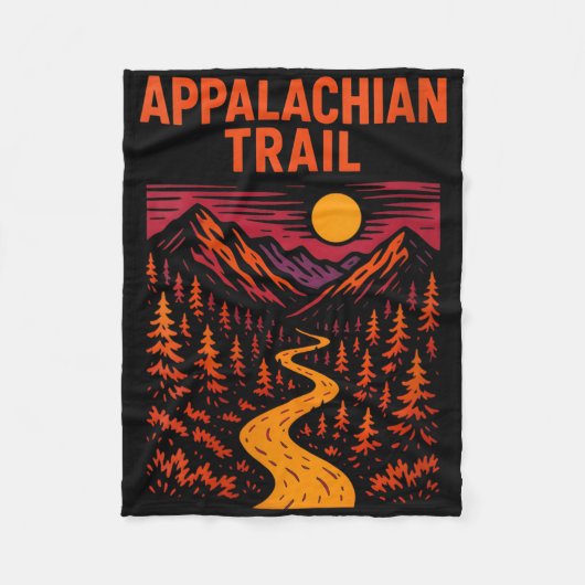 Womens Appalachian Trail Hiking Adventure Retro Me Fleece Deken (Voorkant)