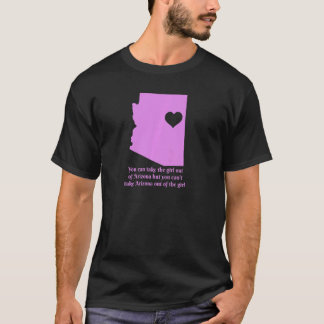 Womens Arizona Girl State Map Heart Pride Cute 1 T-shirt