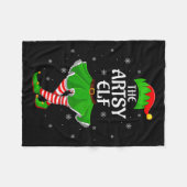 Womens Artsy Elf Christmas Family Girls Women Elf  Fleece Deken (Voorkant (Horizontaal))