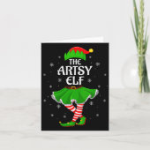 Womens Artsy Elf Christmas Family Girls Women Elf Kaart (Voorkant)