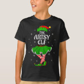 Womens Artsy Elf Christmas Family Girls Women Elf  T-shirt (Voorkant)