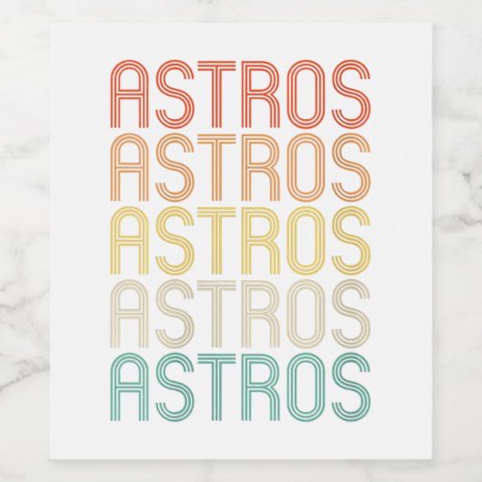 Womens Astros Wijn Etiket (Enkel label)