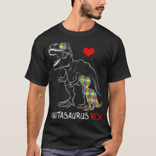 Womens Auntasaurus Auntie Rex Autism Awareness Mot T-shirt (Voorkant)
