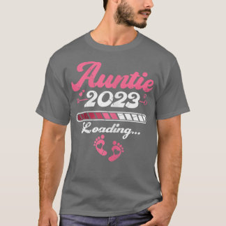 Womens Auntie 2023 Pregnancy Announcement First ti T-shirt