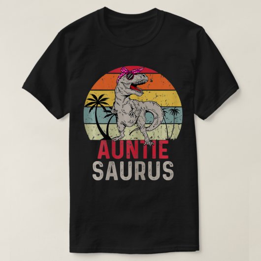Womens Auntiesaurus Dinosaur Family Matching Vinta T-shirt (Design voorkant)