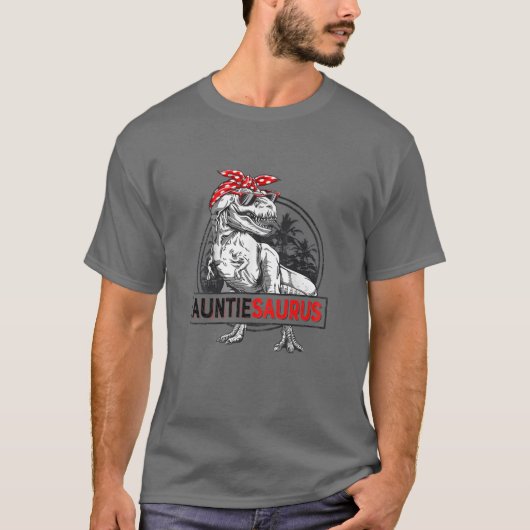 Womens Auntiesaurus Rex Dinosaur Funny Moeder Da T-shirt (Voorkant)
