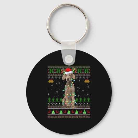 Womens Australian Cattle Dog Ugly Christmas Sweate Sleutelhanger (Voorkant)
