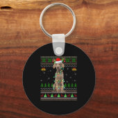 Womens Australian Cattle Dog Ugly Christmas Sweate Sleutelhanger (Voorkant)