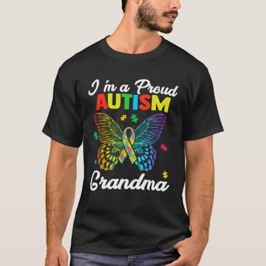 Womens Autism Awareness Butterfly I m A Proud Auti T-shirt (Voorkant)