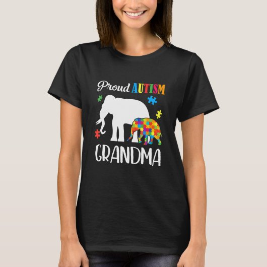 Womens Autism Awareness Proud Autisme Grandma T-shirt (Voorkant)