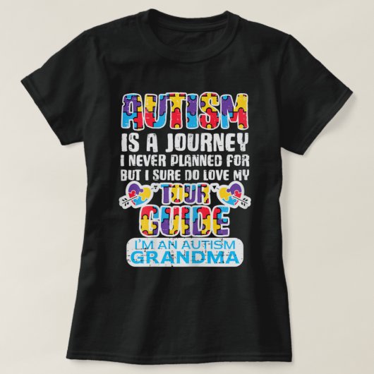 Womens Autism Reis nooit geplande rondleiding Gra T-shirt (Design voorkant)