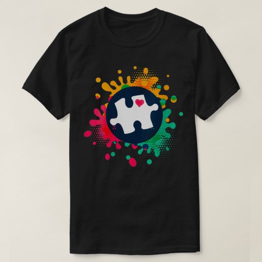 Womens Autisme Awareness Puzzle Piece Love Autisti T-shirt (Design voorkant)