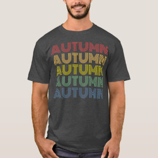 Womens Autumn Wordmark Pattern Persoonlijke naam R T-shirt