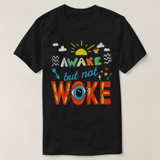 Womens Awake Not Woke  Gift VNeck  T-shirt (Design voorkant)