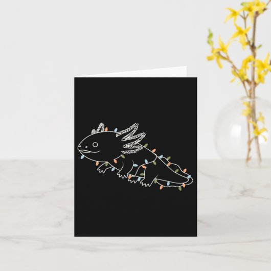 Womens Axolotl Tree Merry Christmas Funny Ugly Chr Kaart (Gele Bloem)