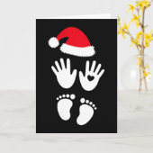 Womens Baby Bump First Christmas  Kaart (Gele Bloem)