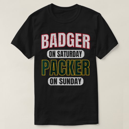 Womens Badger op zaterdag Verpakker op zondag Funn T-shirt (Design voorkant)