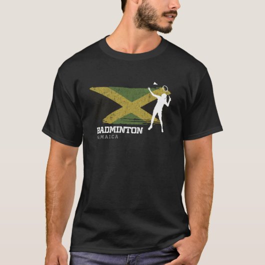 Womens Badminton Jamaica Net Games Player Badminto T-shirt (Voorkant)