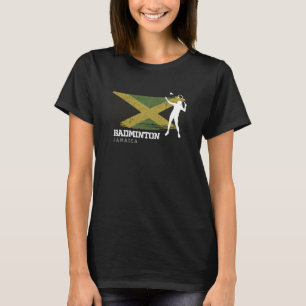 Womens Badminton Jamaica Net Games Player Badminto T-shirt