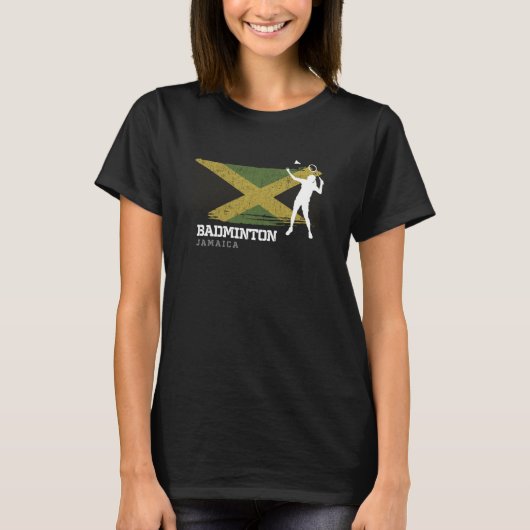 Womens Badminton Jamaica Net Games Player Badminto T-shirt (Voorkant)