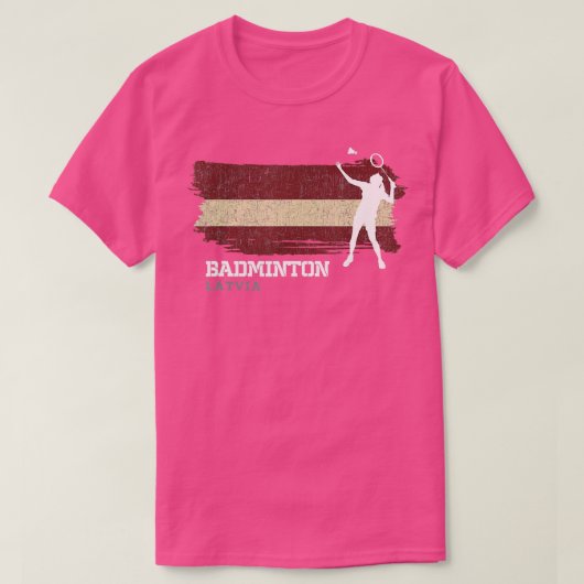 Womens Badminton Letland Net Games Player Badminto T-shirt (Design voorkant)