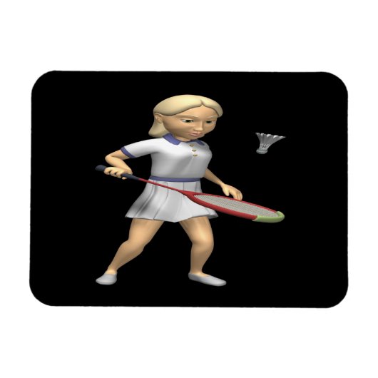 Womens Badminton Magneet (Horizontaal)