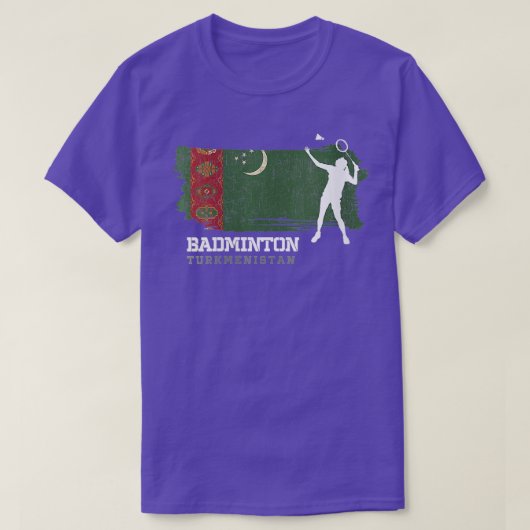 Womens Badminton Turkmenistan Net Games Pla T-shirt (Design voorkant)