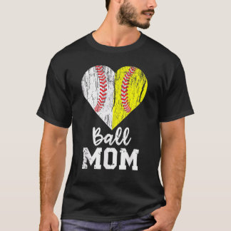 Womens Ball Ma Baseball Softball Mama Team Sports T-shirt
