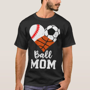 Womens Ball Ma Funny Baseball Basketball T-shirt