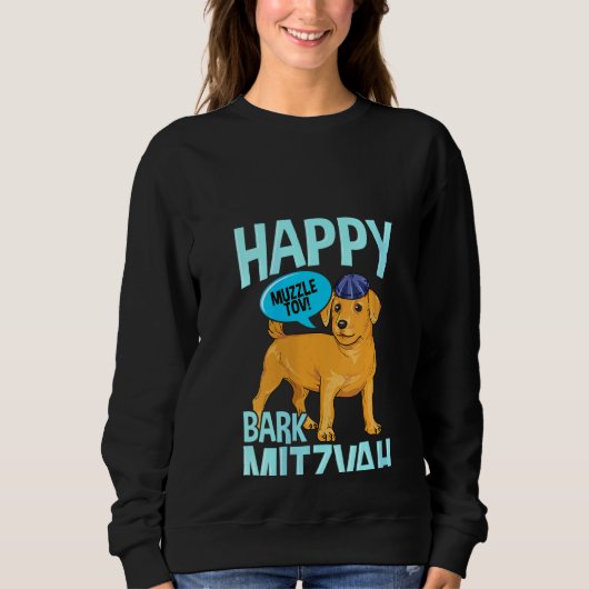 Womens Bark Mitzvah Dog Funny Jewish Bar Mitzvah H Trui (Voorkant)